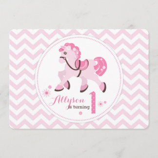 Western Pony Zickzack Geburtstag Einladung