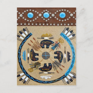 Western Postcard "Native American Sandpainting" Postkarte