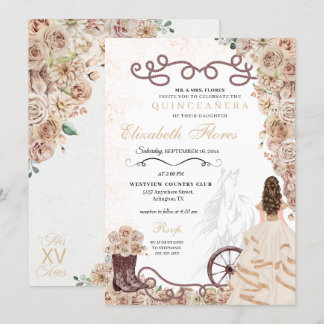 Western Princess Charro Quinceañera Einladung