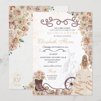 Western Princess Charro Quinceañera Einladung