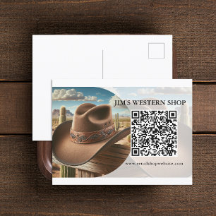 Western QR Code Postkarte