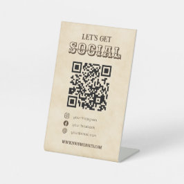 Western QR Code Süd scanne mich Social Media Sockelschild