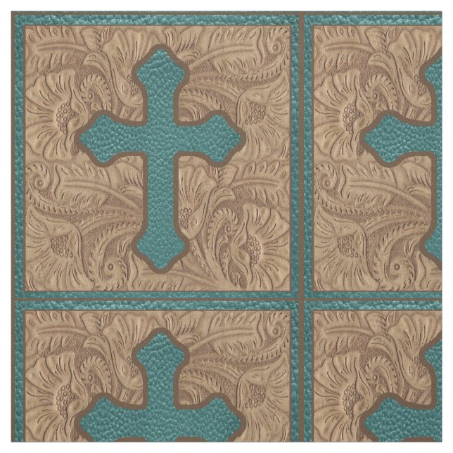 Western-queres aquamarines und stoff (Muster)