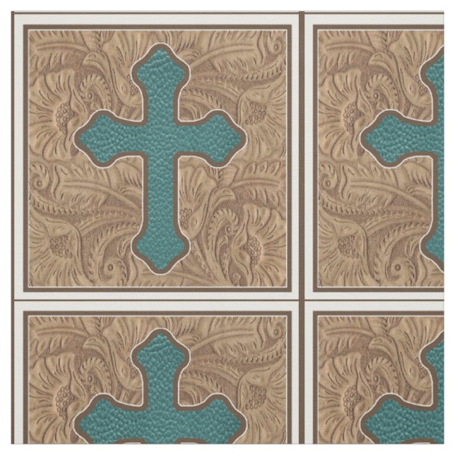 Western-queres aquamarines und stoff (Muster)