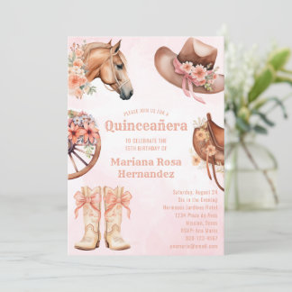 Western Quinceanera Geburtstagspartei Einladung