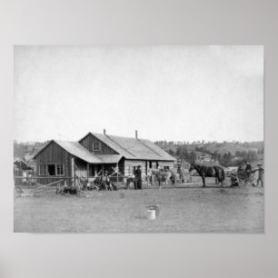 Western-Ranch-Haus in South- Dakotaphotographie Poster