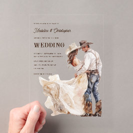 Western Ranch Hochzeitseinladung Acryleinladungen