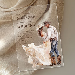 Western Ranch Hochzeitseinladung Acryleinladungen