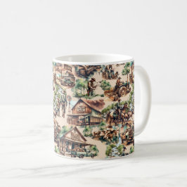 Western Ranch oder Landbebauungslandschaft Kaffeetasse