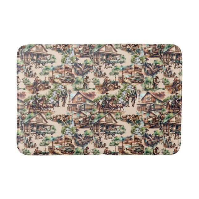 Western Ranch oder Landschaftslandschaft Badematte (Vorderseite)