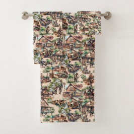 Western Ranch oder Landschaftslandschaft Badhandtuch Set