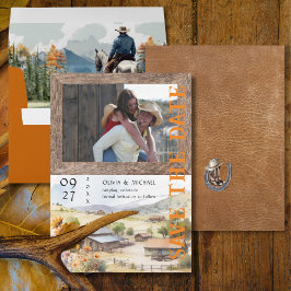 Western Ranch Wedding Foto Save the Date