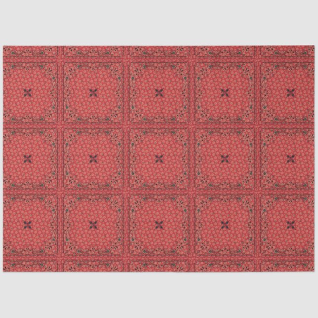 Western Red Bandana Decoupage Seidenpapier (Vorderseite)