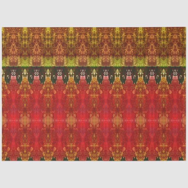 Western Red Brown Yellow Pattern Bull Skull Seidenpapier (Vorderseite)