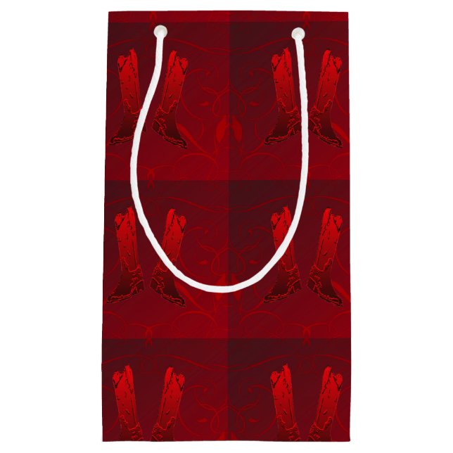 Western Red Cowboy Boot Imprimer Sac cadeau (Devant)
