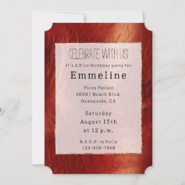 Western Red Cowhide Einladung