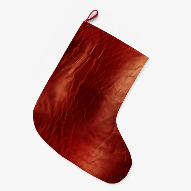 Western Red Cowhide Großer Weihnachtsstrumpf (Vorderansicht (hängend))