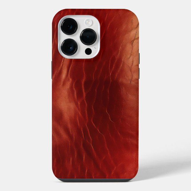 Western Red Cowhide iPhone 14 Pro Max Hülle (Rückseite)