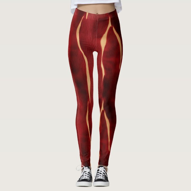 Western Red Cream Cowhide Leggings (Vorderseite)