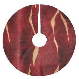 Western Red Cream Cowhide Polyester Weihnachtsbaumdecke