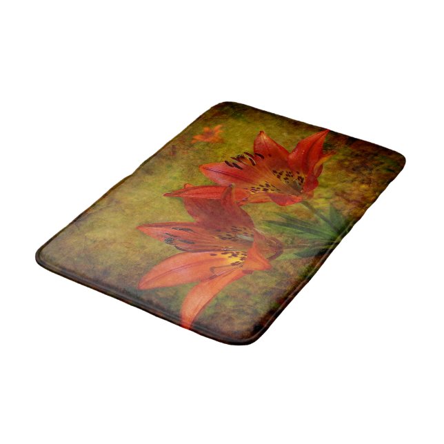 Western Red Prairie Lily Icon Badematte (Schrägansicht)