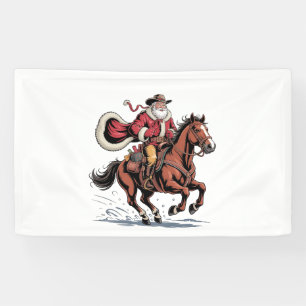 Western Reiten Rodeo Pferd Cowboy Weihnachten Banner