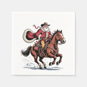 Western Reiten Rodeo Pferd Cowboy Weihnachten Serviette