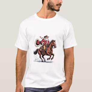 Western Reiten Rodeo Pferd Cowboy Weihnachten T-Shirt