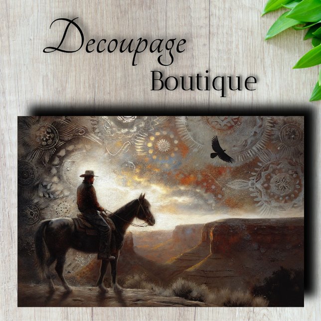 Western Rider Decoupage Seidenpapier (Western Rider Decoupage Tissue Paper)