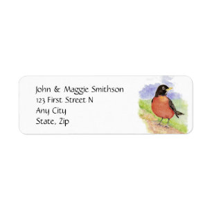 Western Robin Garden Bird, Adressetikett