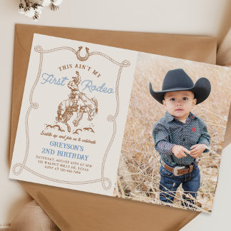 Western Rodeo 2. Geburtstag Foto Einladung