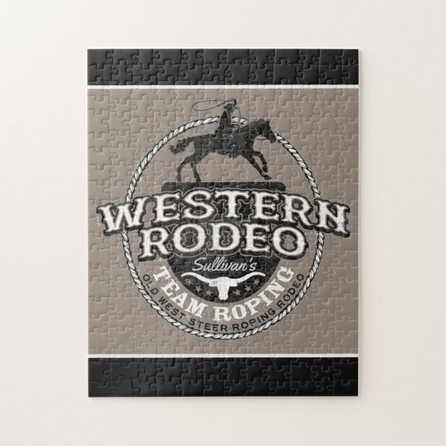 Western Rodeo ADD NAME Old West Steer Roping Roper (Vertikal)