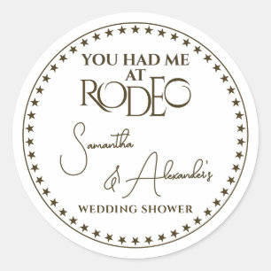 Western Rodeo Bridal Paares Polterabend Runder Aufkleber