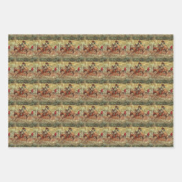 Western Rodeo Country Reiten Textur Muster Geschenkpapier Set