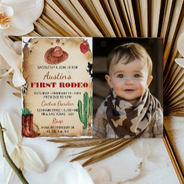 Western Rodeo Cowboy 1er Invitation d'anniversaire