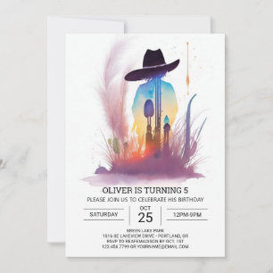Western Rodeo Cowboy Birthday Einladung
