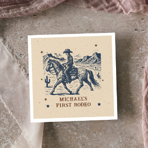 Western Rodeo Cowboy Birthday Serviette
