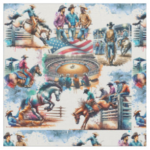 Western Rodeo Cowboy Bronc Reitveranstaltung Stoff
