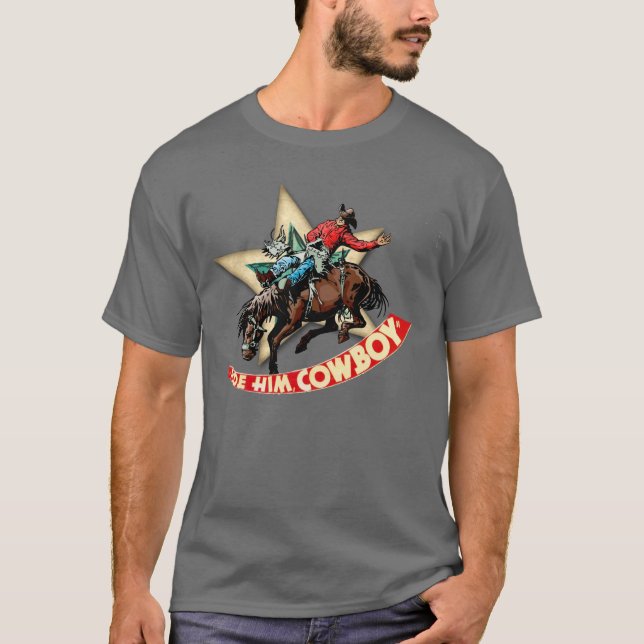Western Rodeo Cowboy Bronc Rider Rider "em Cowboy T-Shirt (Vorderseite)