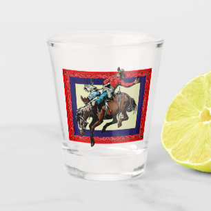 Western Rodeo Cowboy Bronc Rider Schnapsglas