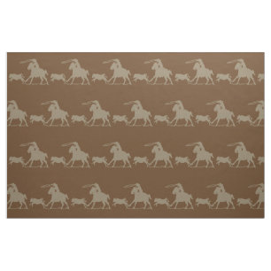 Western Rodeo Cowboy Calf Roping Stoff