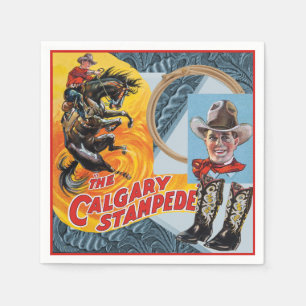 Western Rodeo Cowboy Collage Print Party Serviette