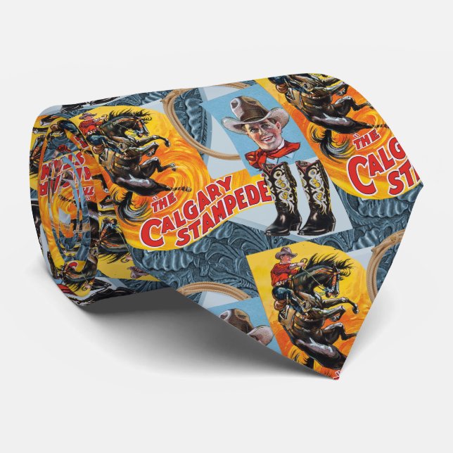 Western-Rodeo-Cowboy-Collagen-Druck-Krawatte Krawatte (Gerollt)