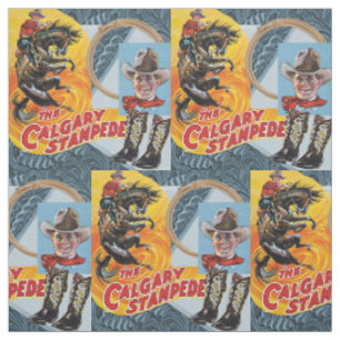 Western-Rodeo-Cowboy-Collagen-Druck Stoff