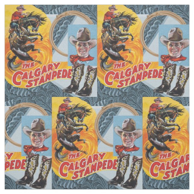 Western-Rodeo-Cowboy-Collagen-Druck Stoff (Muster)