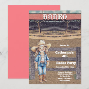 Western Rodeo Cowboy/Cowgirl Personalisiert Geburt Einladung
