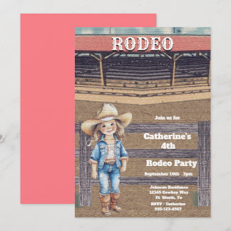 Western Rodeo Cowboy/Cowgirl Personalisiert Geburt Einladung