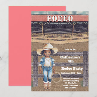 Western Rodeo Cowboy/Cowgirl Personalisiert Geburt Einladung