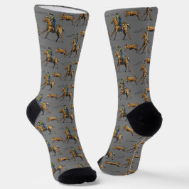 Western Rodeo Cowboy Cowgirl Roping Calves Socken