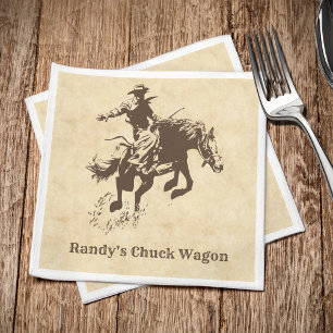 Western Rodeo Cowboy Individuelle Name Serviette